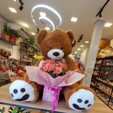 Pel�cia Gigante Com Beg�nia Rosa 