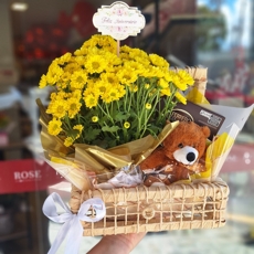 Cesta Com Margaridinha Amarela 