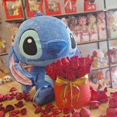 Kit Love Completo: Box de Rosas e Pel�cia Stitch